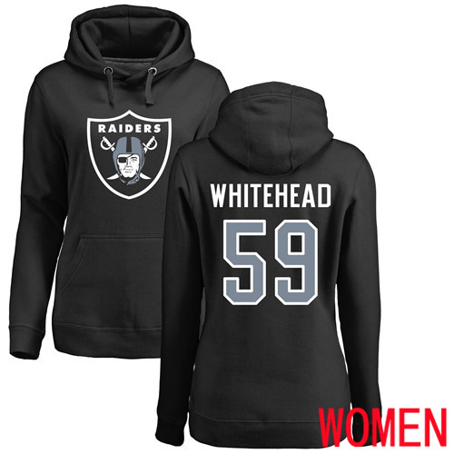 Oakland Raiders Black Women Tahir Whitehead Name and Number Logo NFL Football #59 Pullover Hoodie Sweatshirts->nfl t-shirts->Sports Accessory
